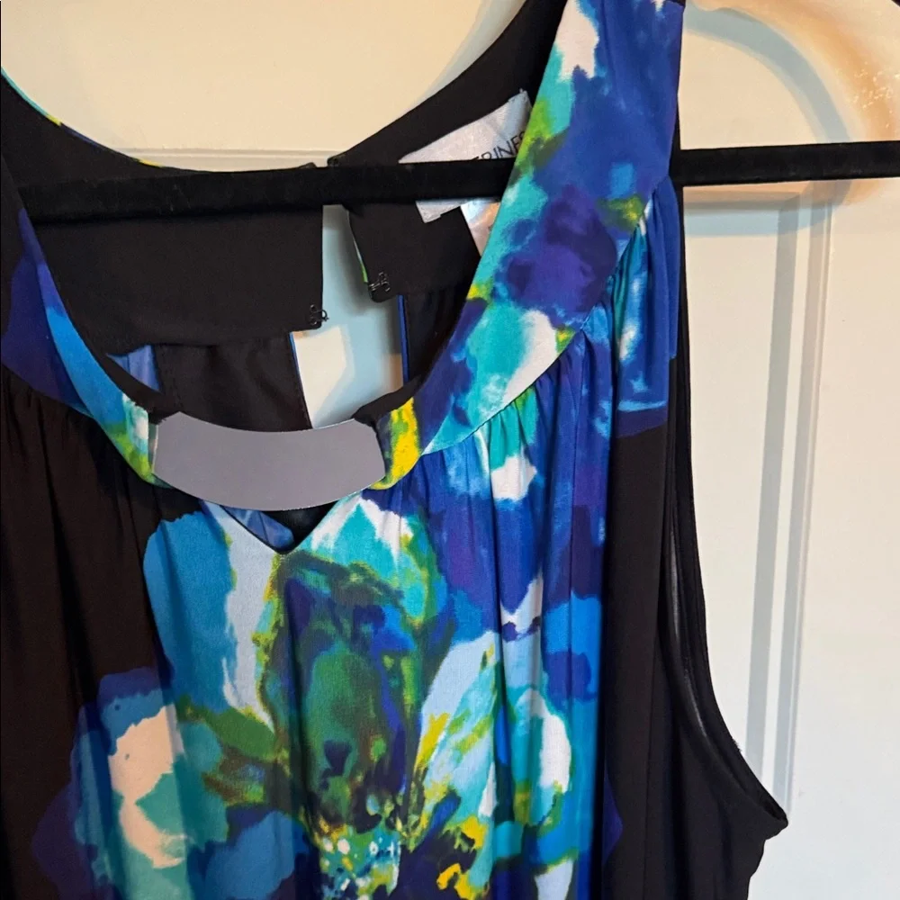 Catherines Black and Blue Floral Maxi Dress - Picture 2 of 4